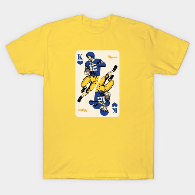 Los Angeles Rams King of Hearts T-Shirt by Rad Love